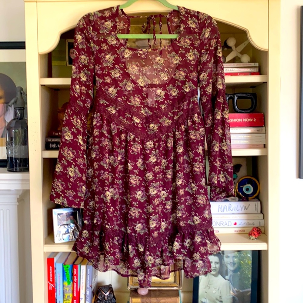 Band of Gypsies Sheer Floral mini Dress size small